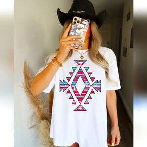 Tribal screen print women top